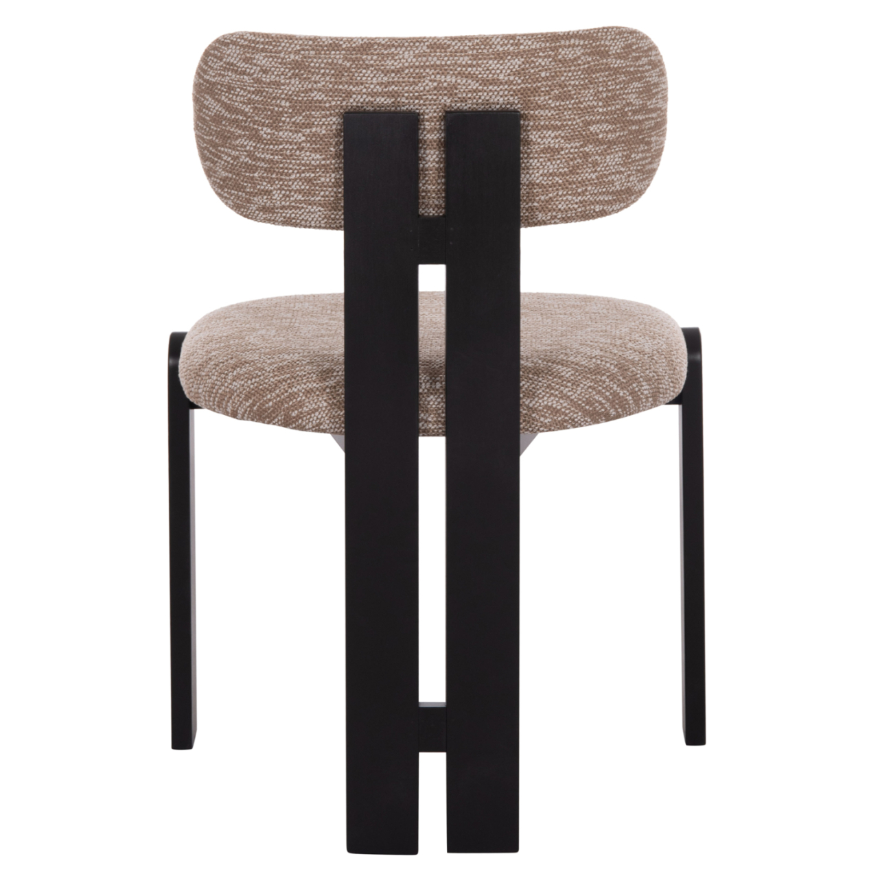 DINING CHAIR KARVO HM18252.03 FABRIC IN BROWN--WOOD IN BLACK 57x50x78.5Hcm. [6]