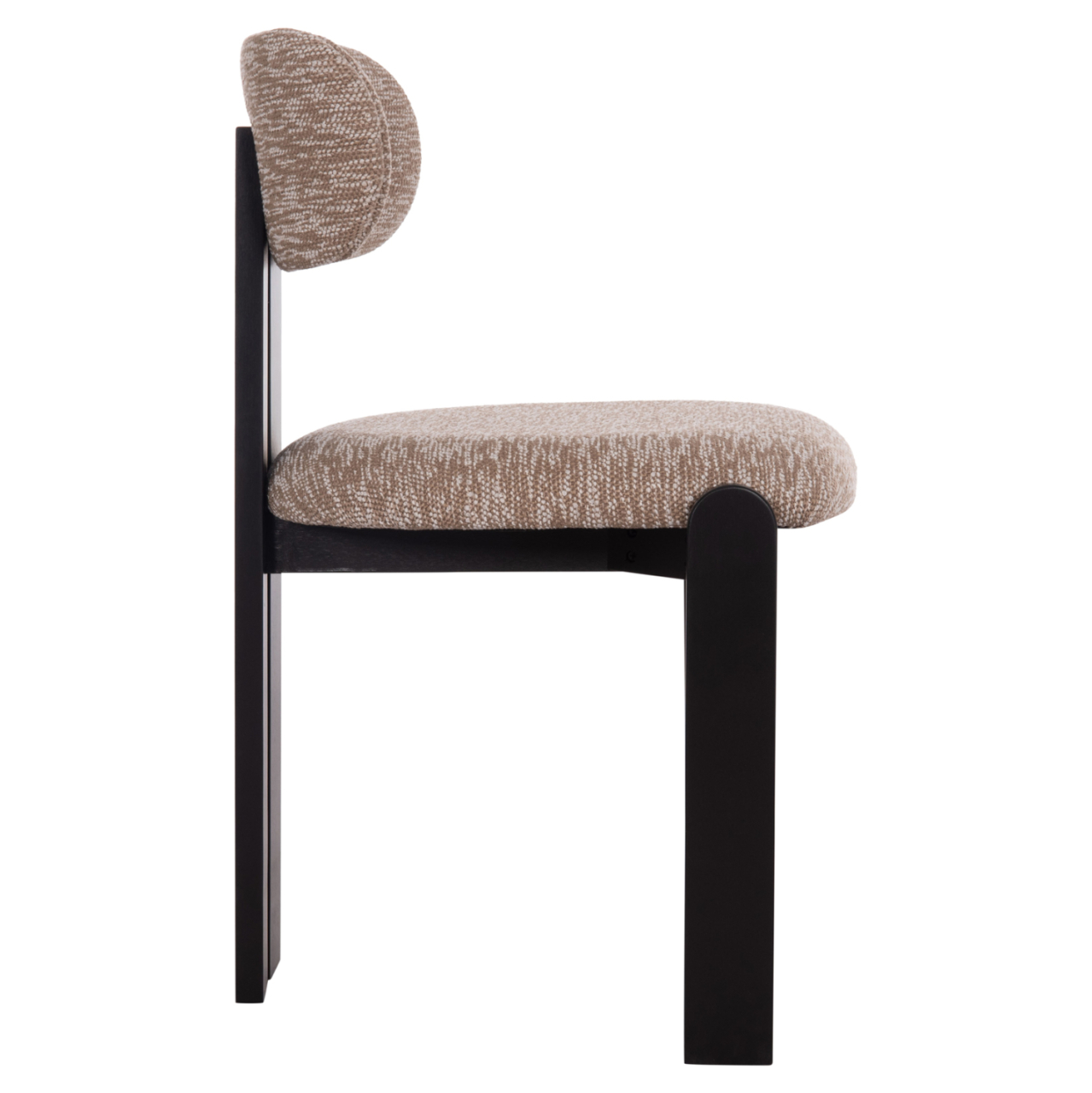 DINING CHAIR KARVO HM18252.03 FABRIC IN BROWN--WOOD IN BLACK 57x50x78.5Hcm. [4]