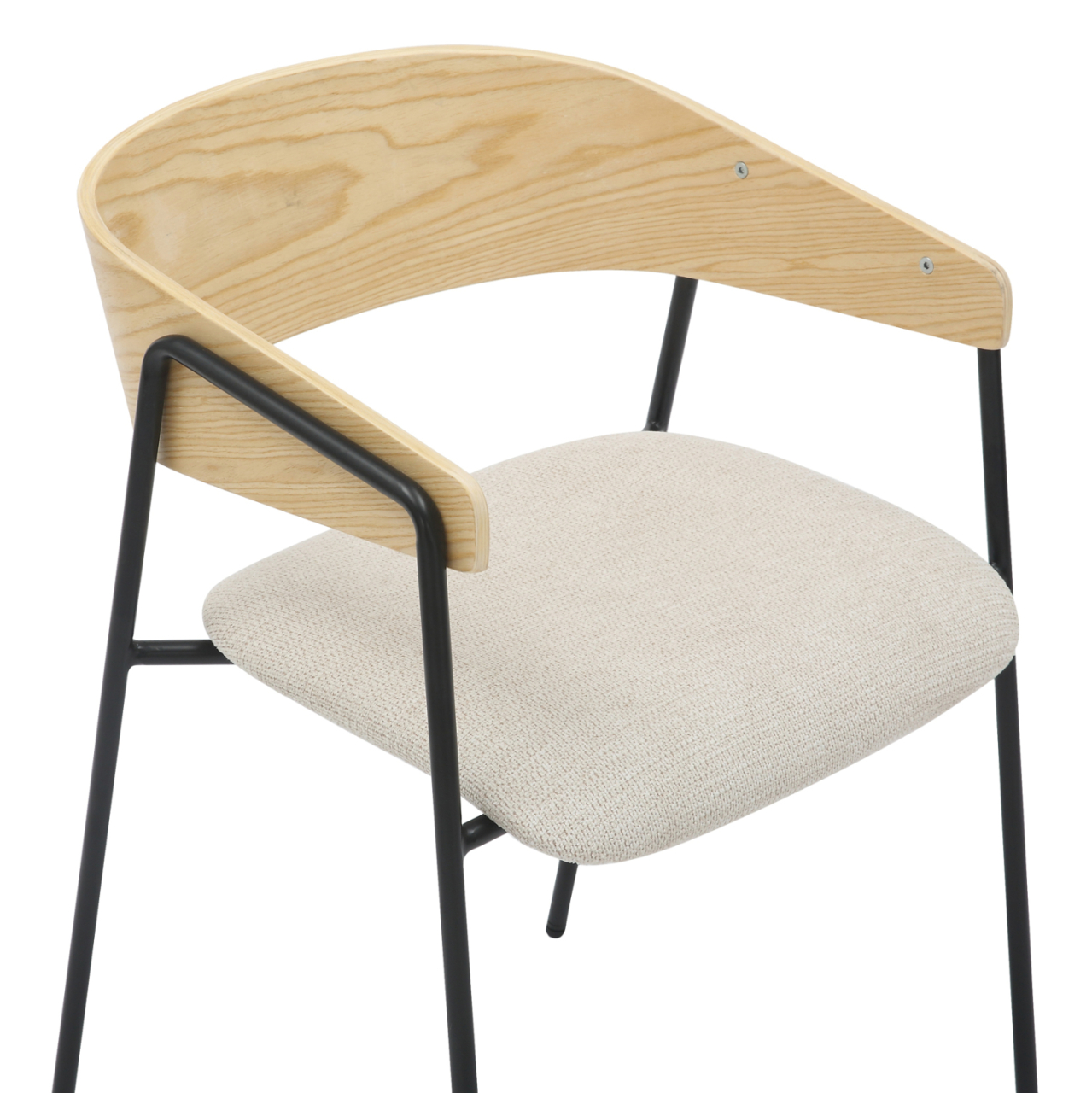 DINING CHAIR KORIN HM9975.01 METAL-BEIGE FABRIC-PLYWOOD 54x51x72,5Hcm. [7]