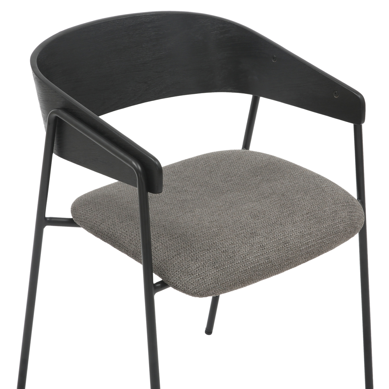 DINING CHAIR KORIN HM9975.02 METAL and PLYWOOD IN BLACK-GREY FABRIC 54x51x72,5Hcm. [7]