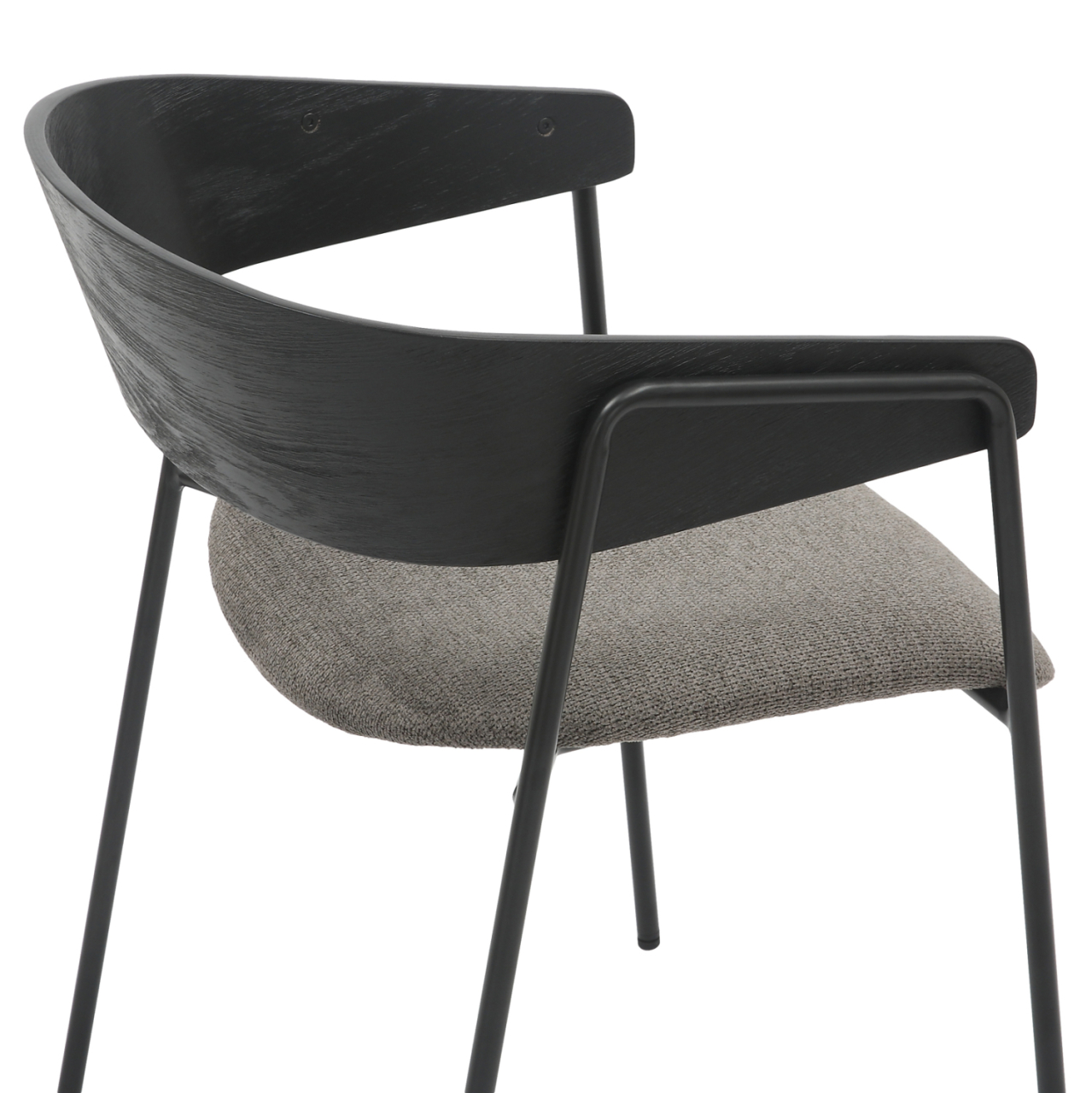 DINING CHAIR KORIN HM9975.02 METAL and PLYWOOD IN BLACK-GREY FABRIC 54x51x72,5Hcm. [8]