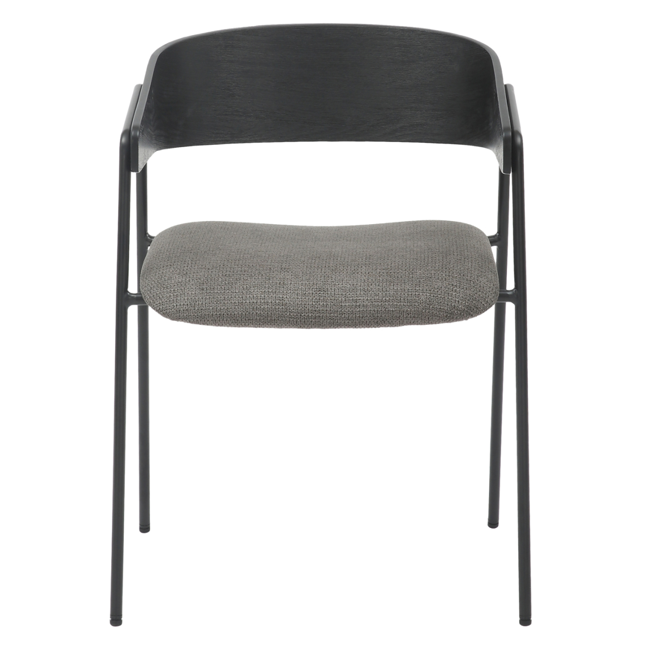 DINING CHAIR KORIN HM9975.02 METAL and PLYWOOD IN BLACK-GREY FABRIC 54x51x72,5Hcm. [3]