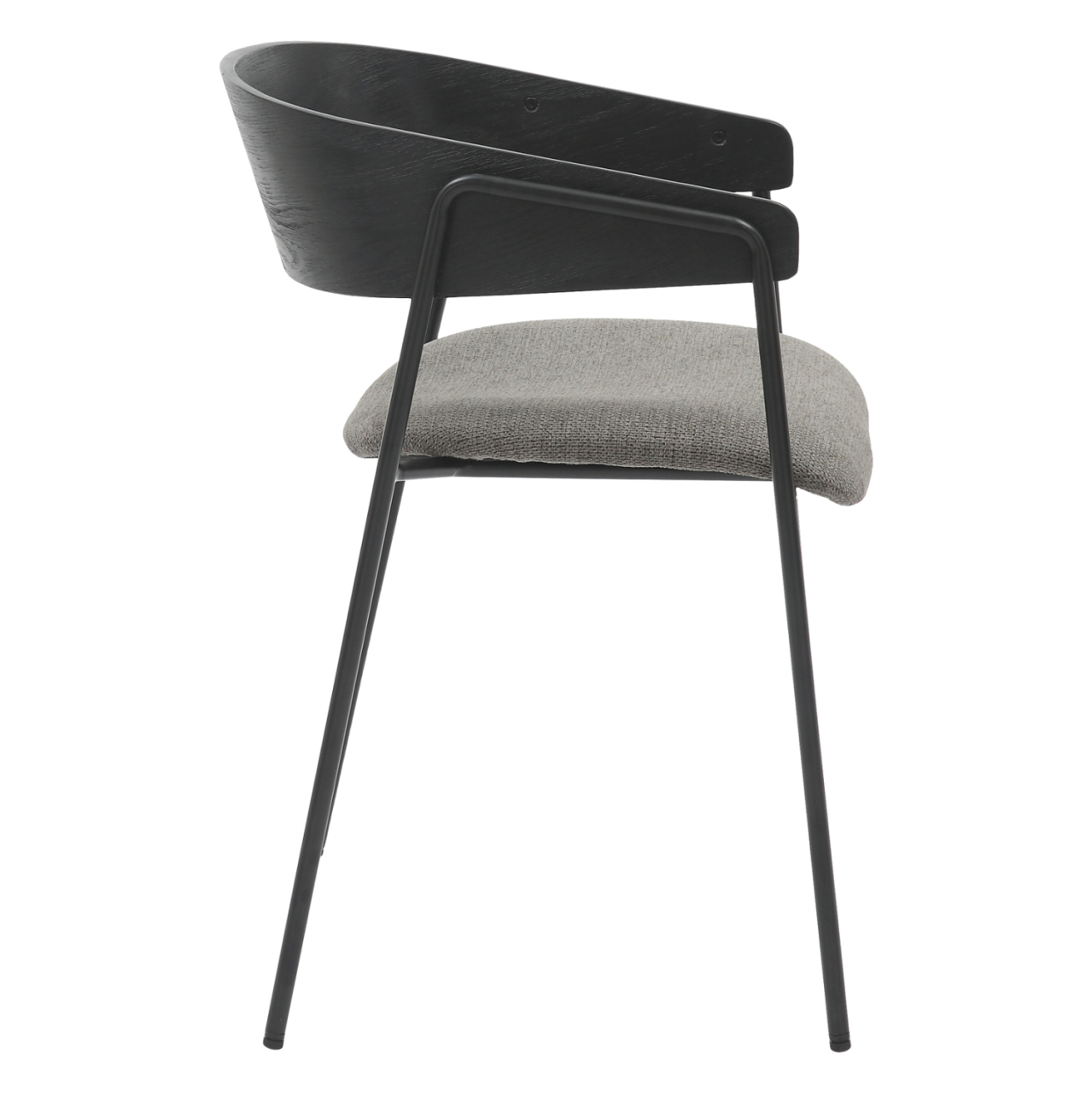 DINING CHAIR KORIN HM9975.02 METAL and PLYWOOD IN BLACK-GREY FABRIC 54x51x72,5Hcm. [4]