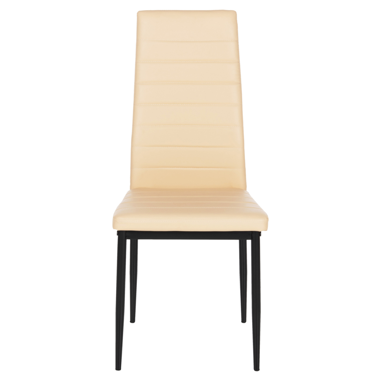 DINING CHAIR LADY HM0037.25 CREAM WHITE PU-BLACK METAL FRAME K/D 42x44x95Hcm [3]