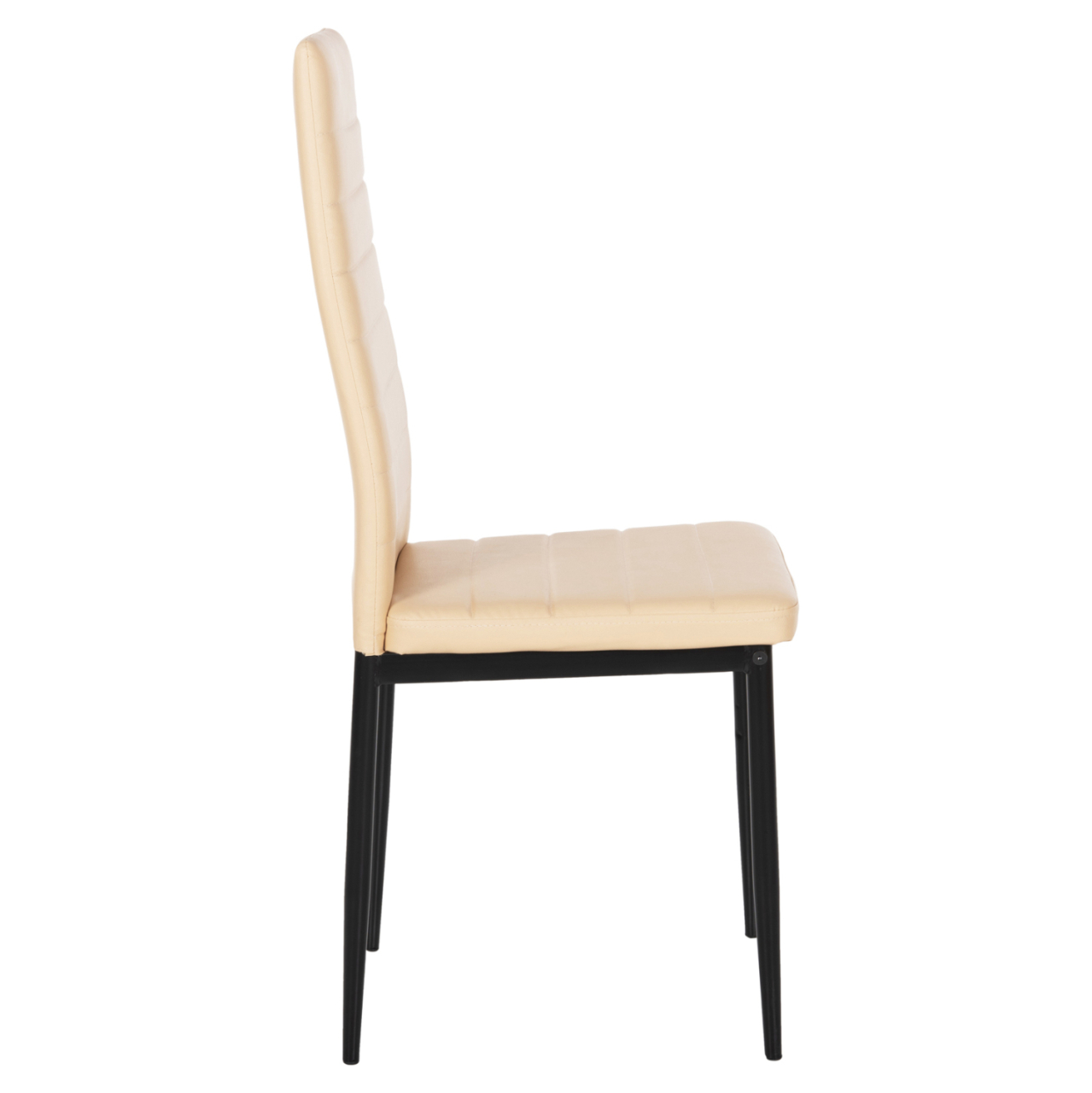 DINING CHAIR LADY HM0037.25 CREAM WHITE PU-BLACK METAL FRAME K/D 42x44x95Hcm [4]