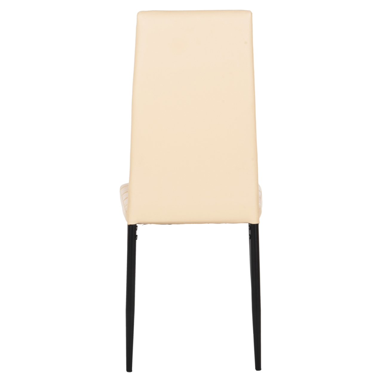 DINING CHAIR LADY HM0037.25 CREAM WHITE PU-BLACK METAL FRAME K/D 42x44x95Hcm [6]