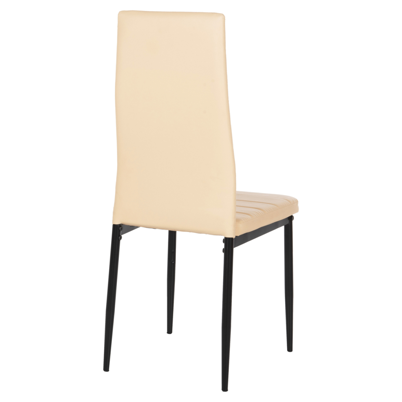 DINING CHAIR LADY HM0037.25 CREAM WHITE PU-BLACK METAL FRAME K/D 42x44x95Hcm [5]