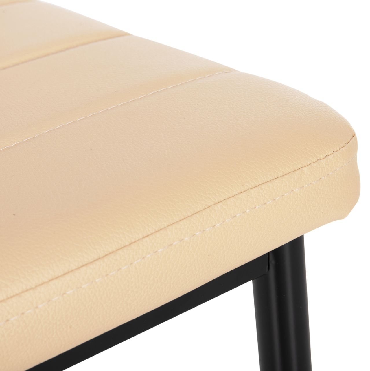 DINING CHAIR LADY HM0037.25 CREAM WHITE PU-BLACK METAL FRAME K/D 42x44x95Hcm [9]