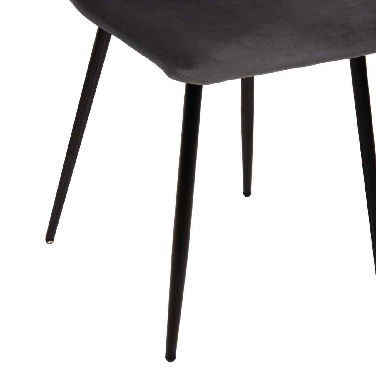 DINING CHAIR LATRELL HM8587.01 GREY VELVET and BLACK METAL LEGS 43x54x88Hcm. [9]