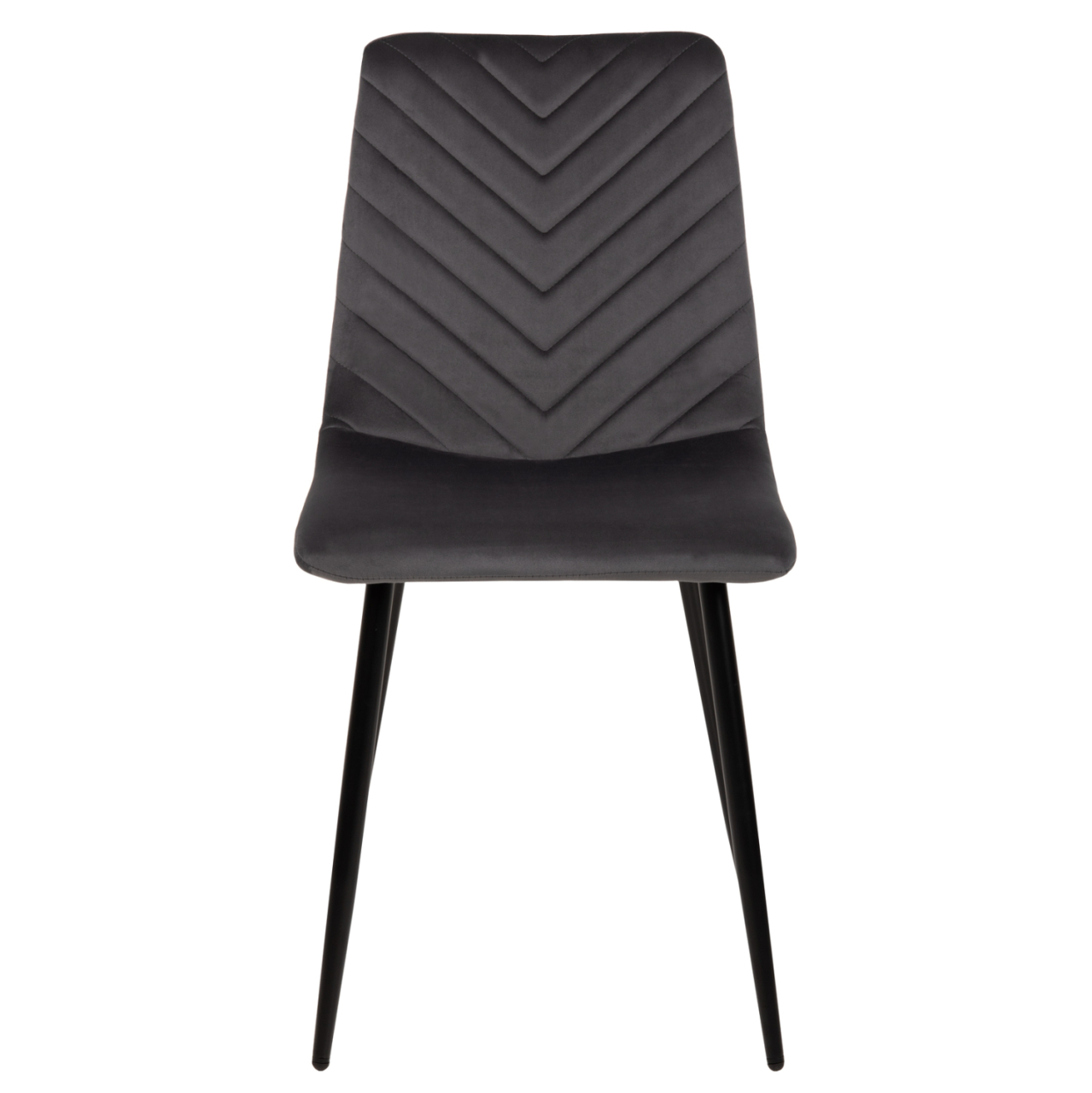 DINING CHAIR LATRELL HM8587.01 GREY VELVET and BLACK METAL LEGS 43x54x88Hcm. [3]