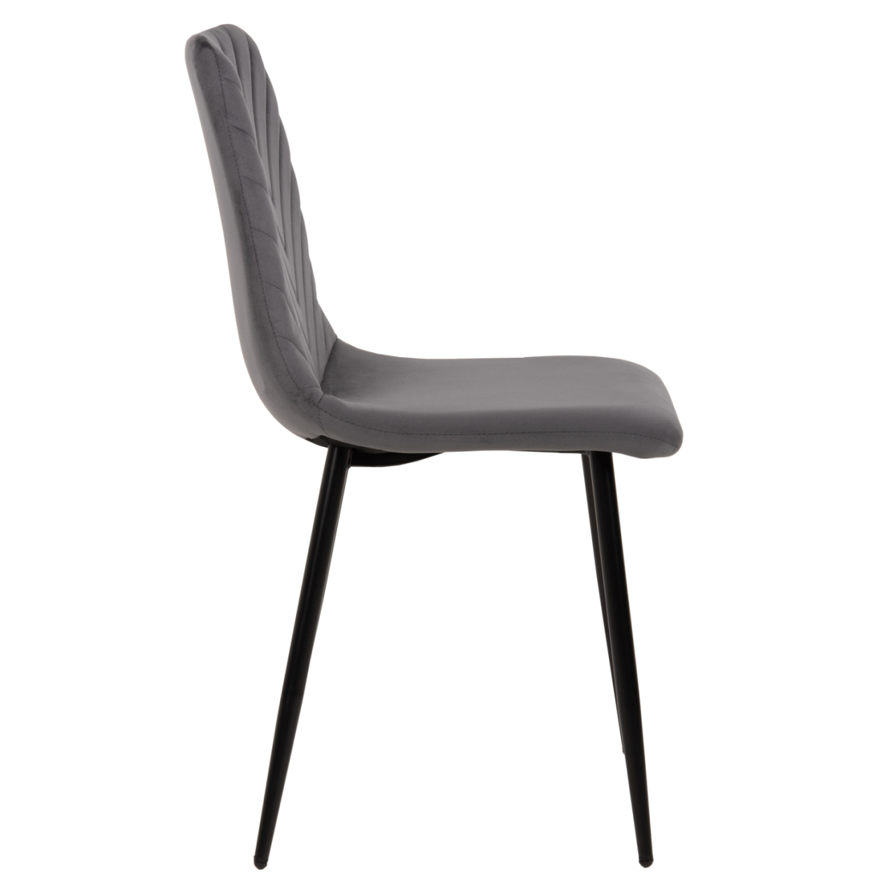 DINING CHAIR LATRELL HM8587.01 GREY VELVET and BLACK METAL LEGS 43x54x88Hcm. [4]