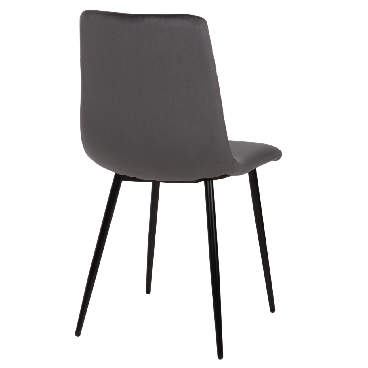 DINING CHAIR LATRELL HM8587.01 GREY VELVET and BLACK METAL LEGS 43x54x88Hcm. [5]