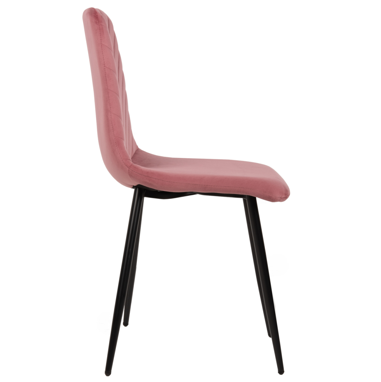 DINING CHAIR LATRELL HM8587.02 DUSTY PINK VELVET and BLACK METAL LEGS 43x54x88Hcm. [4]