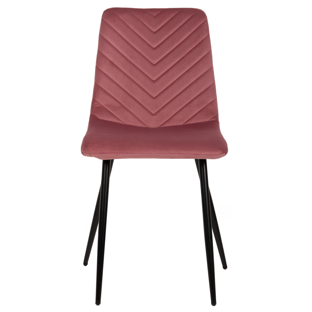 DINING CHAIR LATRELL HM8587.02 DUSTY PINK VELVET and BLACK METAL LEGS 43x54x88Hcm. [3]