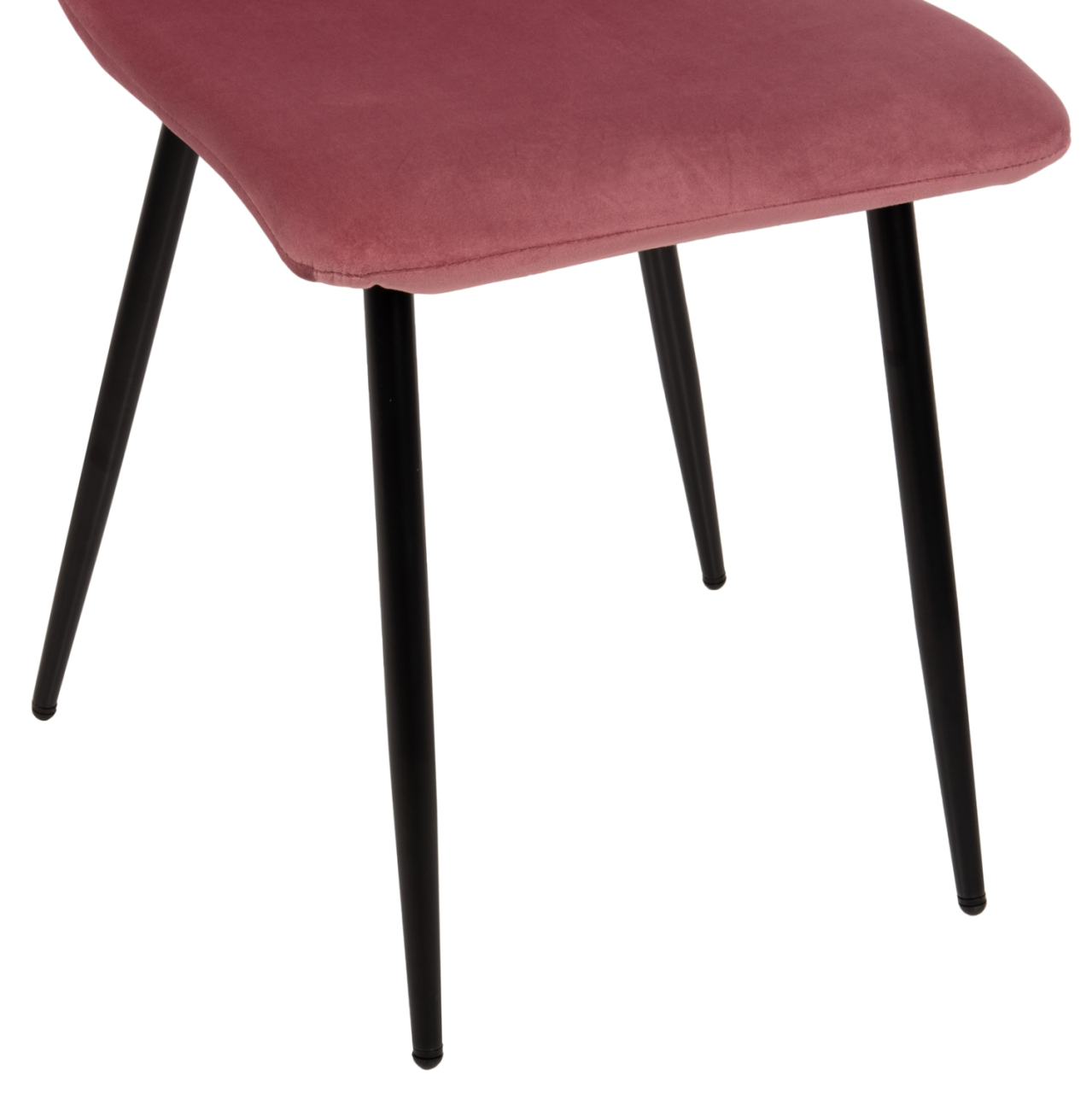 DINING CHAIR LATRELL HM8587.02 DUSTY PINK VELVET and BLACK METAL LEGS 43x54x88Hcm. [9]