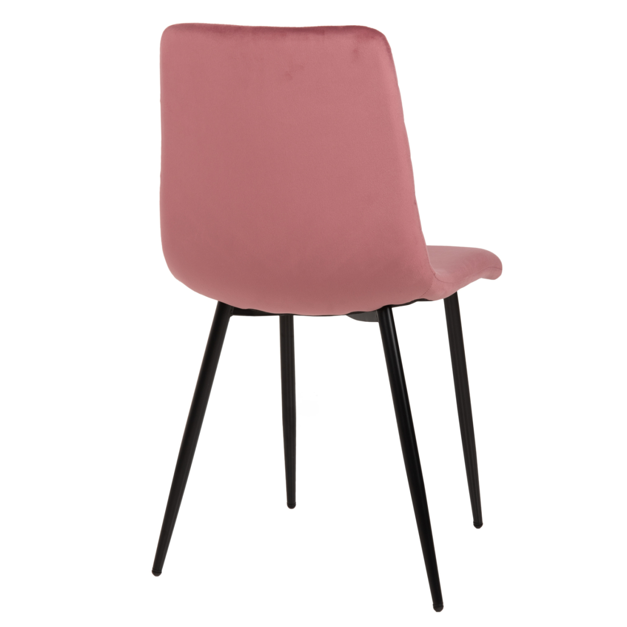 DINING CHAIR LATRELL HM8587.02 DUSTY PINK VELVET and BLACK METAL LEGS 43x54x88Hcm. [5]