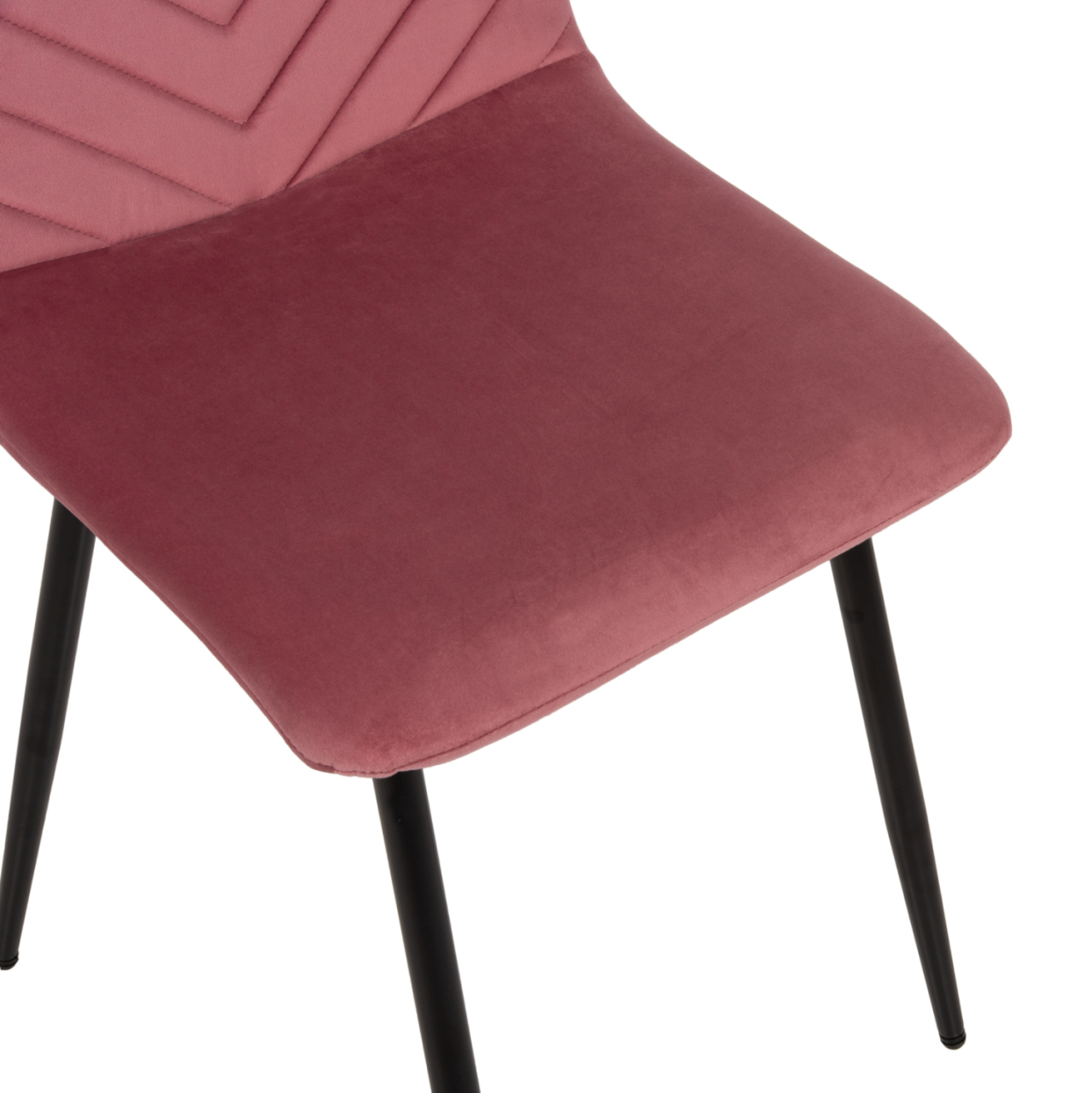 DINING CHAIR LATRELL HM8587.02 DUSTY PINK VELVET and BLACK METAL LEGS 43x54x88Hcm. [8]