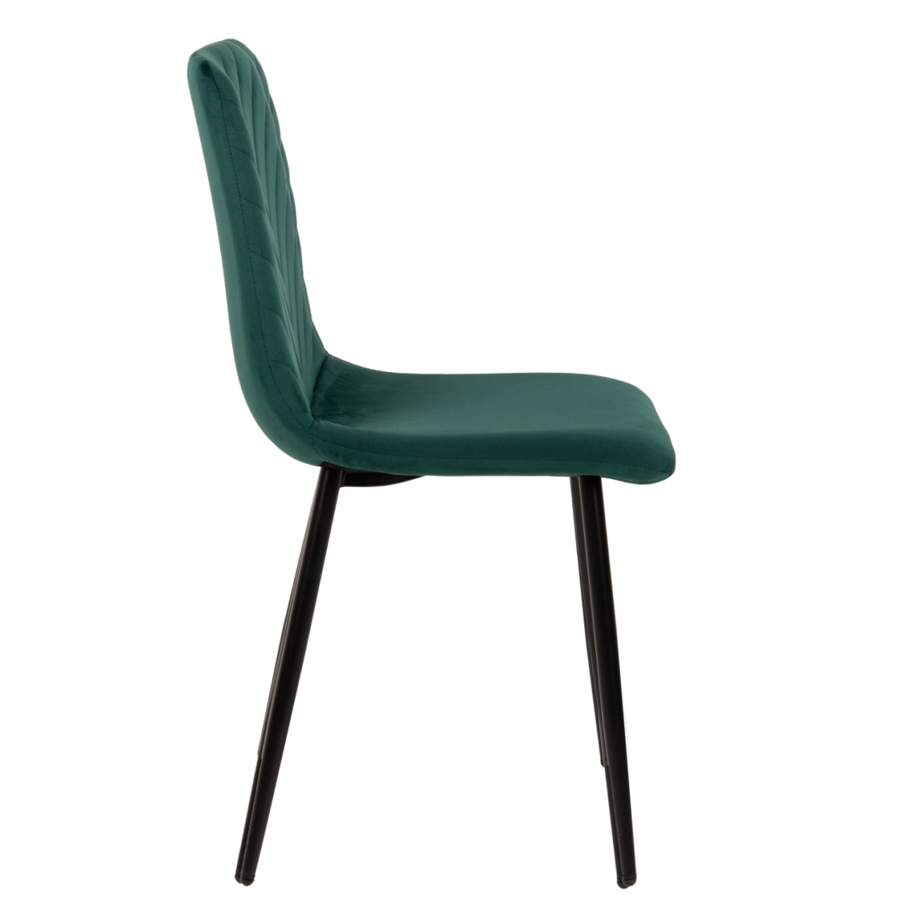 DINING CHAIR LATRELL HM8587.03 CYPRESS GREEN VELVET and BLACK METAL LEGS 43x54x88Hcm. [4]