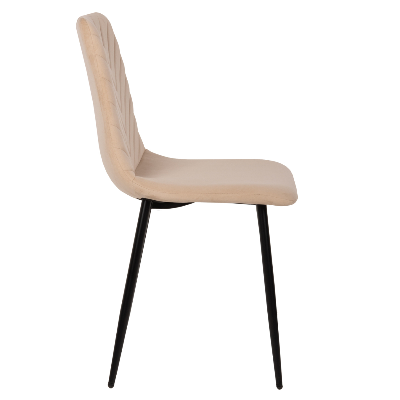 DINING CHAIR LATRELL HM8587.05 ECRU VELVET and BLACK METAL LEGS 43x54x88Hcm. [4]