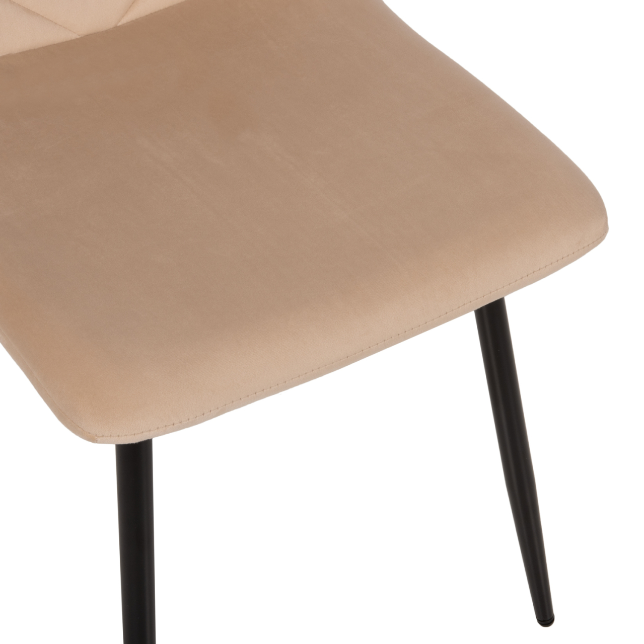 DINING CHAIR LATRELL HM8587.05 ECRU VELVET and BLACK METAL LEGS 43x54x88Hcm. [8]