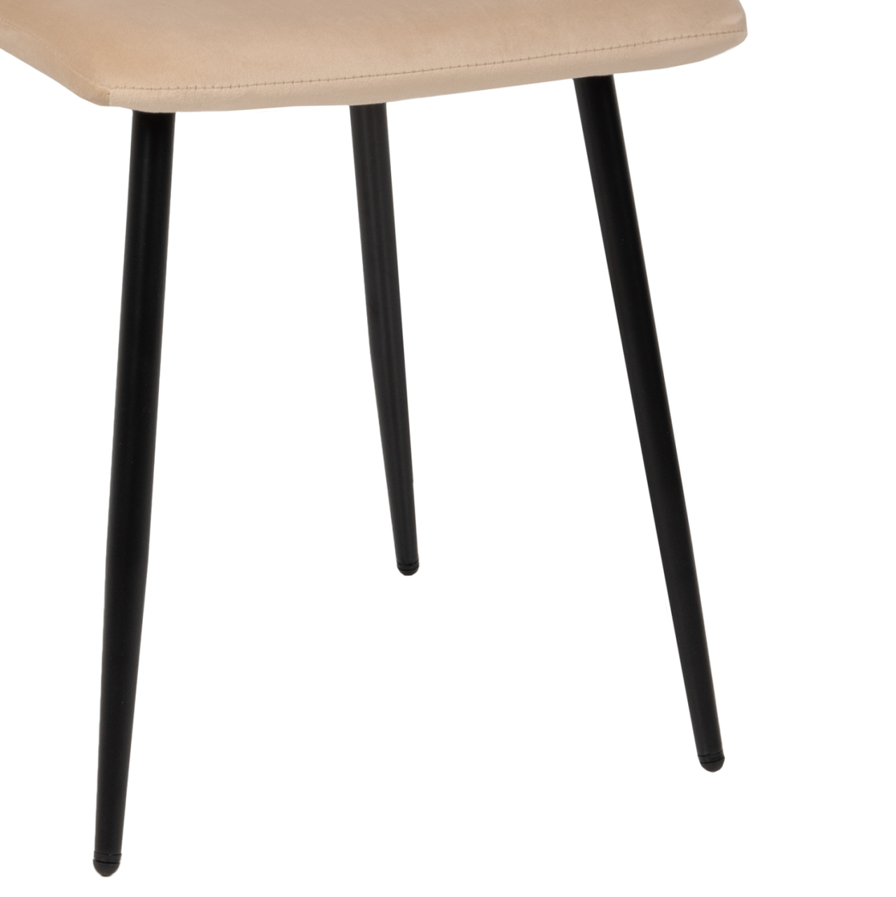 DINING CHAIR LATRELL HM8587.05 ECRU VELVET and BLACK METAL LEGS 43x54x88Hcm. [9]