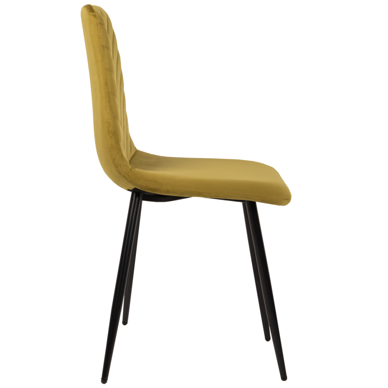 DINING CHAIR LATRELL HM8587.07 OLIVE GREEN VELVET and BLACK METAL LEGS 43x54x88Hcm. [4]