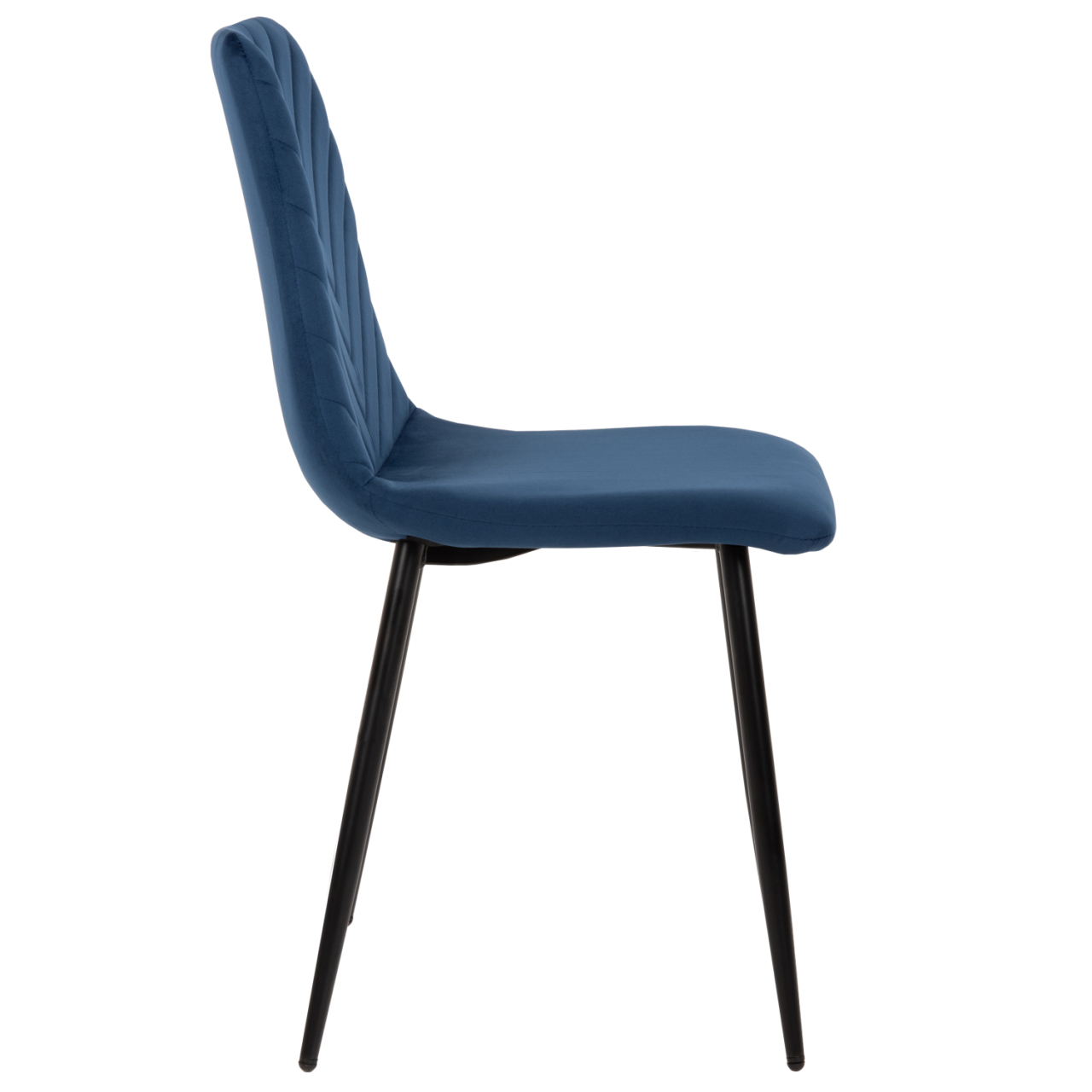 DINING CHAIR LATRELL HM8587.08 BLUE VELVET and BLACK METAL LEGS 43x54x88Hcm. [4]