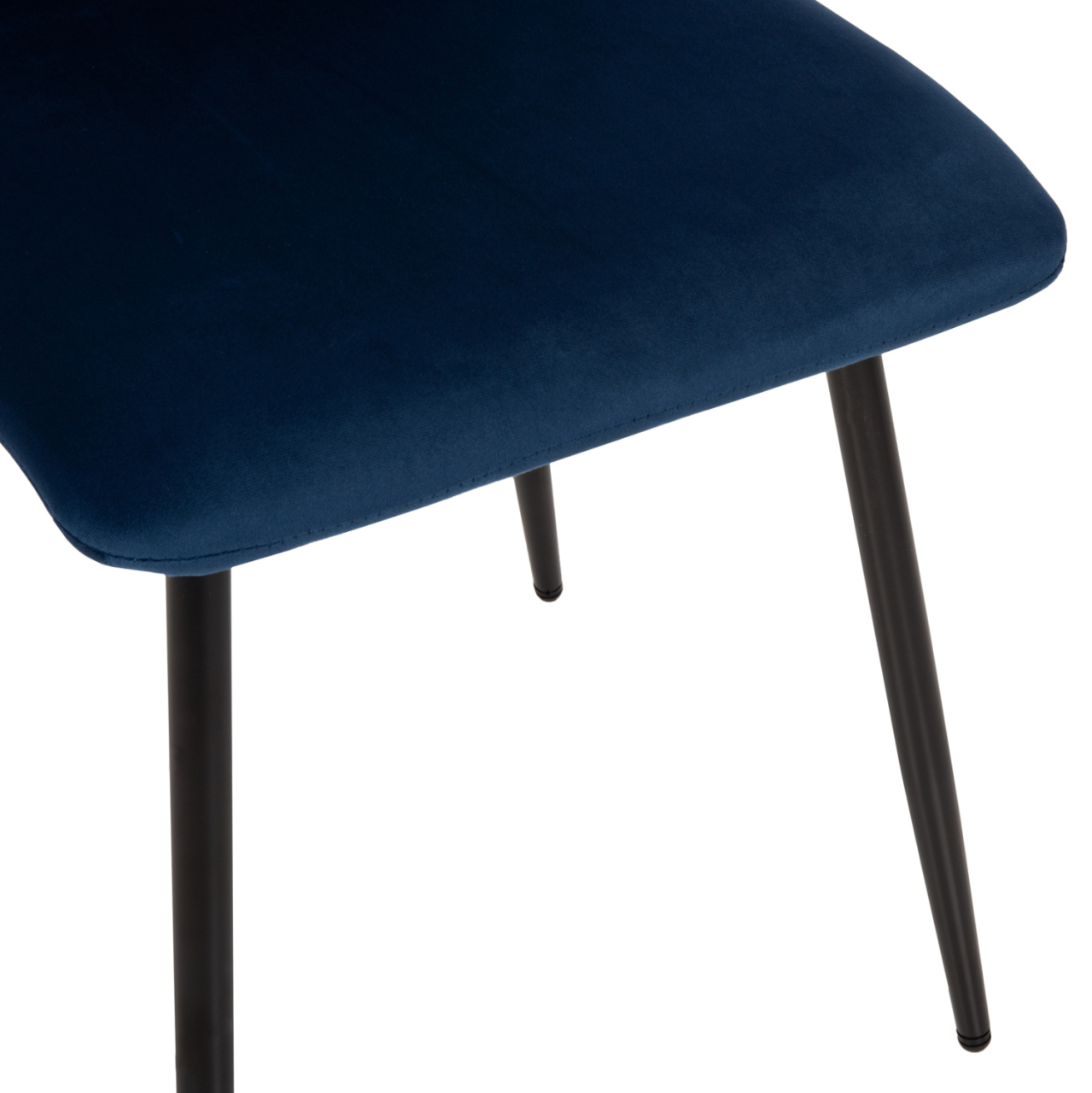 DINING CHAIR LATRELL HM8587.08 BLUE VELVET and BLACK METAL LEGS 43x54x88Hcm. [8]