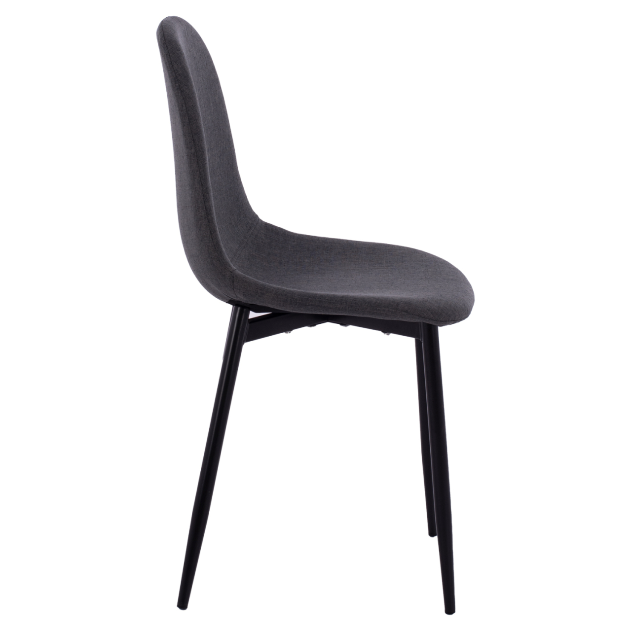Dining chair Leonardo HM00100.16 with metallic legs and dark grey fabric 43,5x59x84 cm. [4]