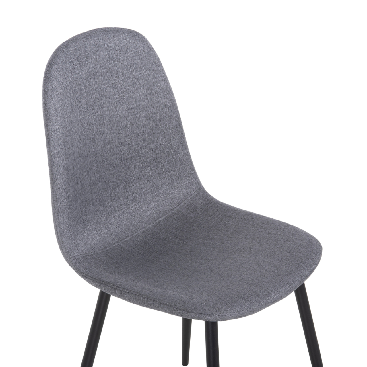 DINING CHAIR LEONARDO HM00100.26 GREY FABRIC and BLACK METAL LEGS 42x49,5x89Hcm. [7]