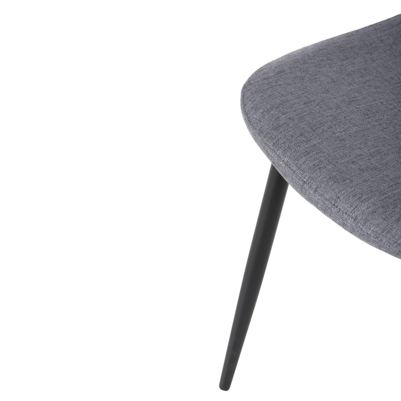 DINING CHAIR LEONARDO HM00100.26 GREY FABRIC and BLACK METAL LEGS 42x49,5x89Hcm. [9]