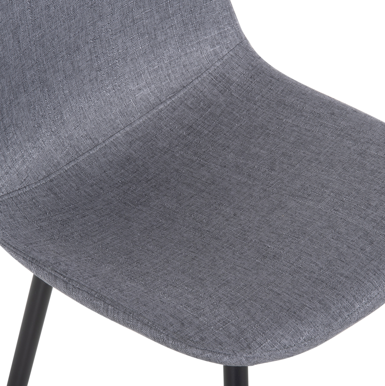 DINING CHAIR LEONARDO HM00100.26 GREY FABRIC and BLACK METAL LEGS 42x49,5x89Hcm. [8]