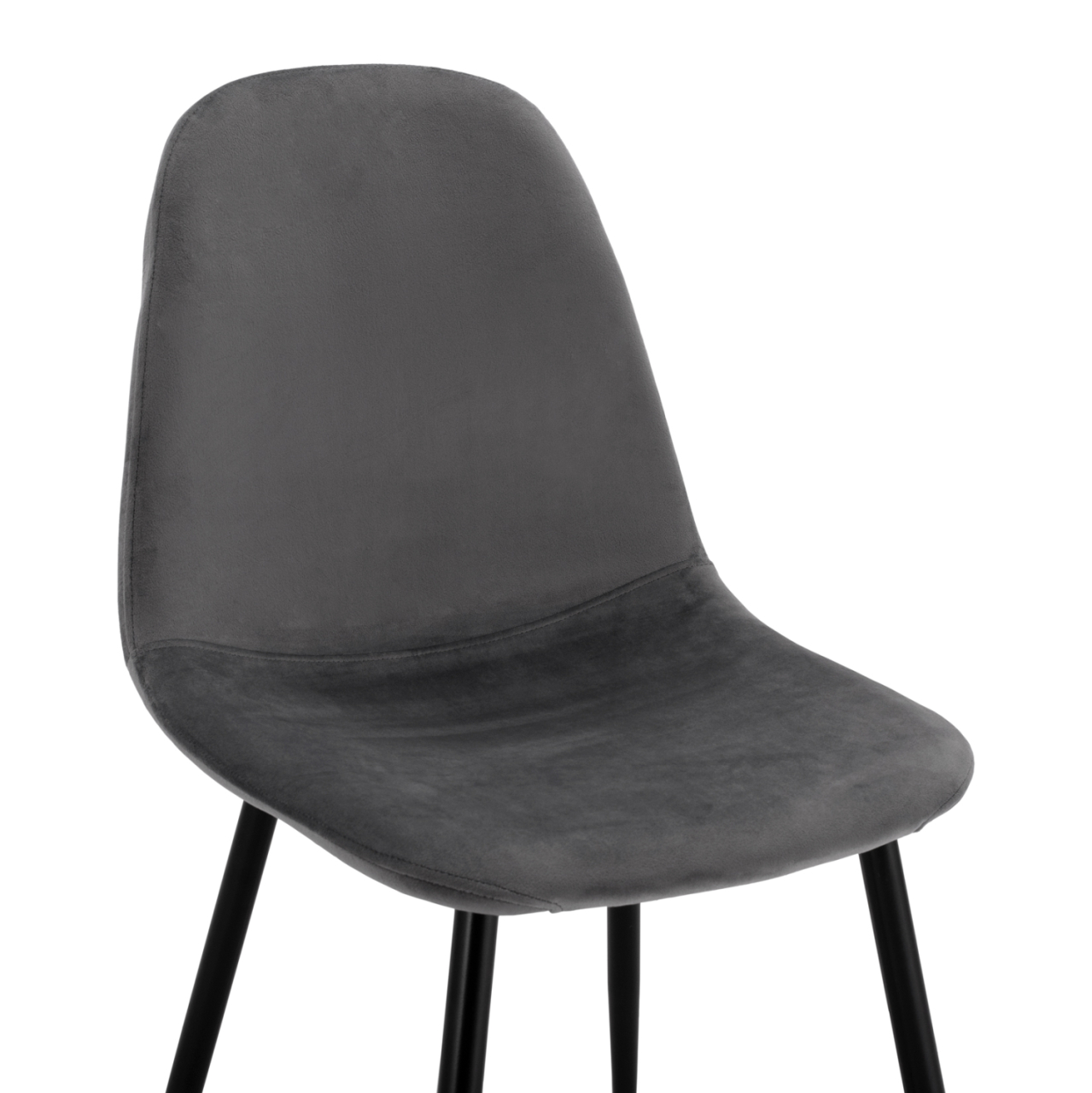Dining Chair Leonardo Velvet Grey with metallic legs HM00100.01 45x53x85 cm. [7]