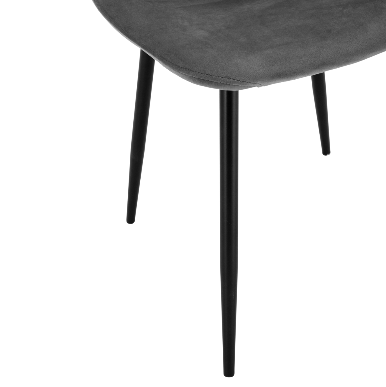 Dining Chair Leonardo Velvet Grey with metallic legs HM00100.01 45x53x85 cm. [9]