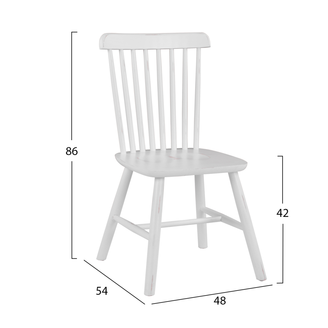 DINING CHAIR LUCIEN HM8645.03 BEECH WOOD IN ANTIQUE-WHITE 48x54x86Η cm [2]