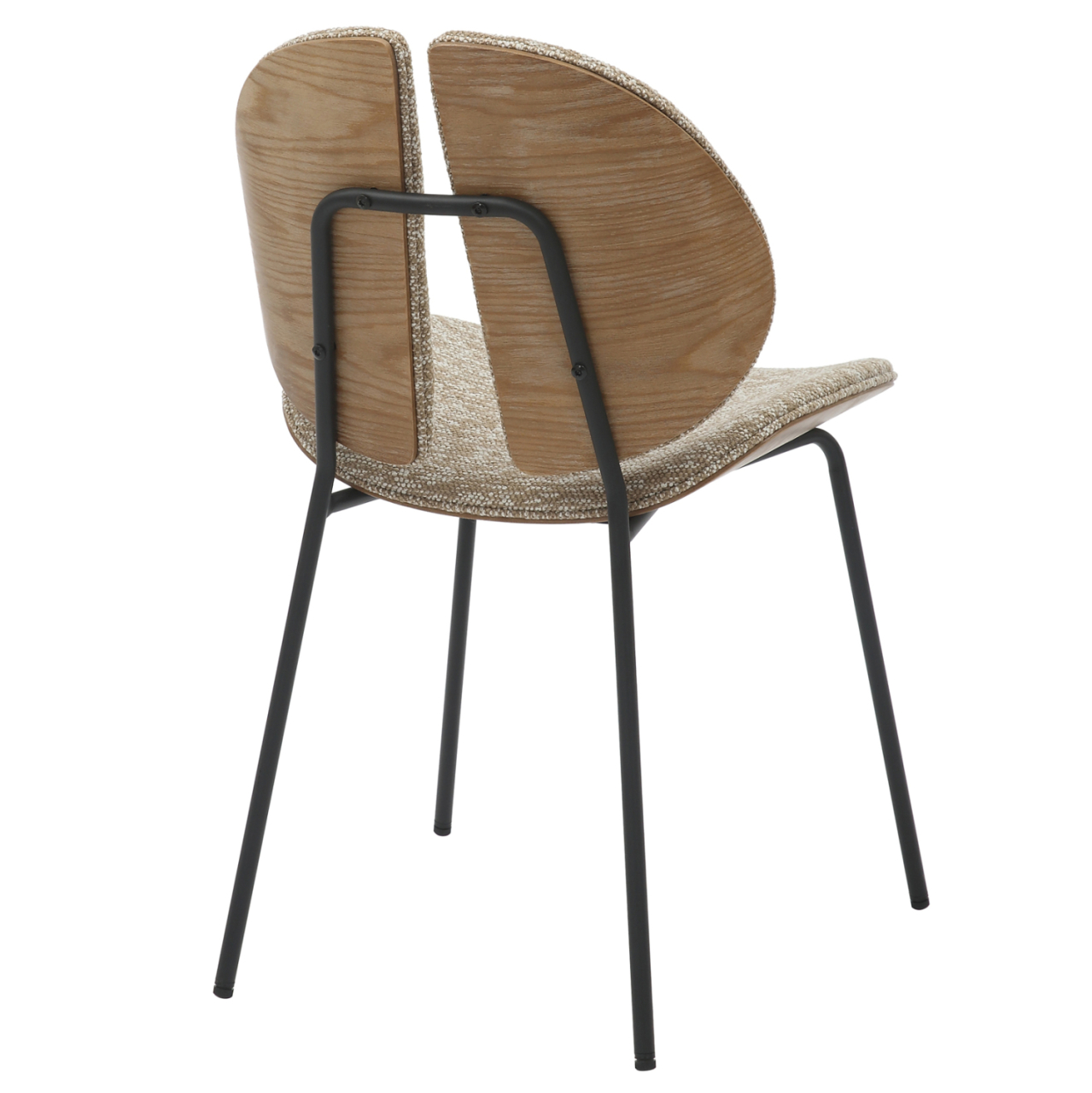 DINING CHAIR LUNGS HM9982.01 BLACK METAL FRAME-BEIGE FABRIC 49x53,5x80Hcm. [5]