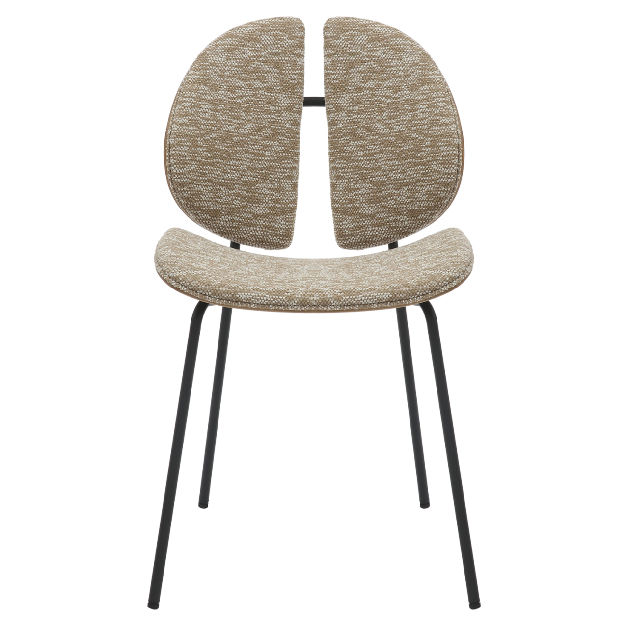 DINING CHAIR LUNGS HM9982.01 BLACK METAL FRAME-BEIGE FABRIC 49x53,5x80Hcm. [3]