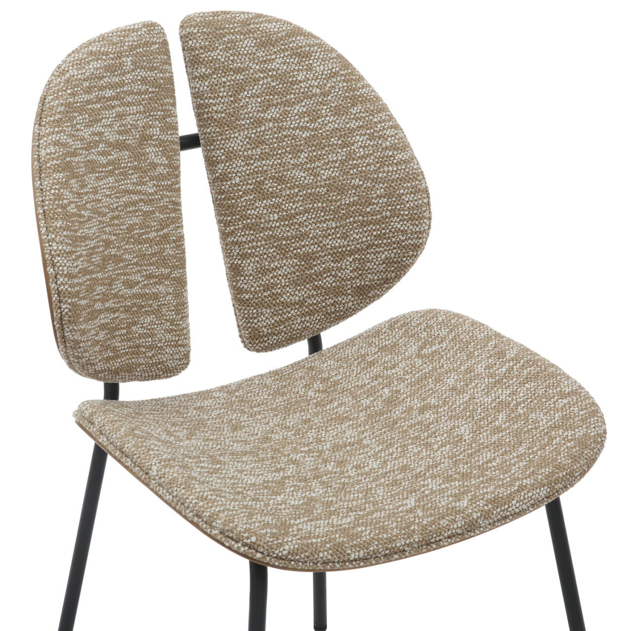 DINING CHAIR LUNGS HM9982.01 BLACK METAL FRAME-BEIGE FABRIC 49x53,5x80Hcm. [7]