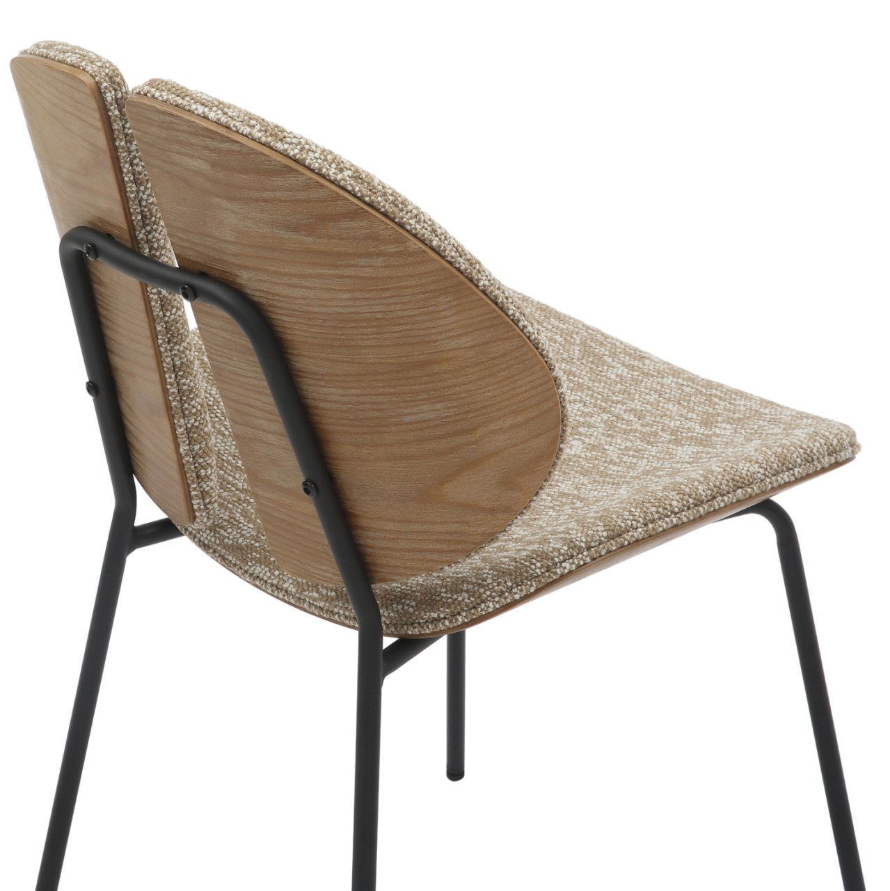 DINING CHAIR LUNGS HM9982.01 BLACK METAL FRAME-BEIGE FABRIC 49x53,5x80Hcm. [9]