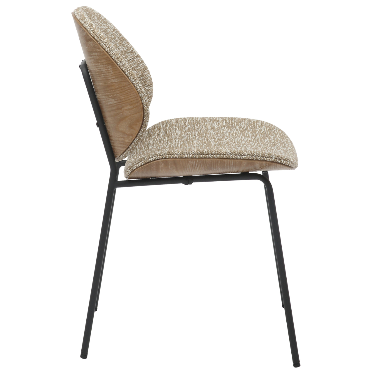 DINING CHAIR LUNGS HM9982.01 BLACK METAL FRAME-BEIGE FABRIC 49x53,5x80Hcm. [4]