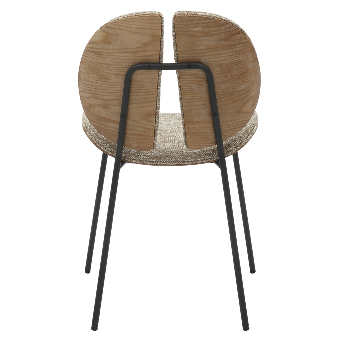 DINING CHAIR LUNGS HM9982.01 BLACK METAL FRAME-BEIGE FABRIC 49x53,5x80Hcm. [6]
