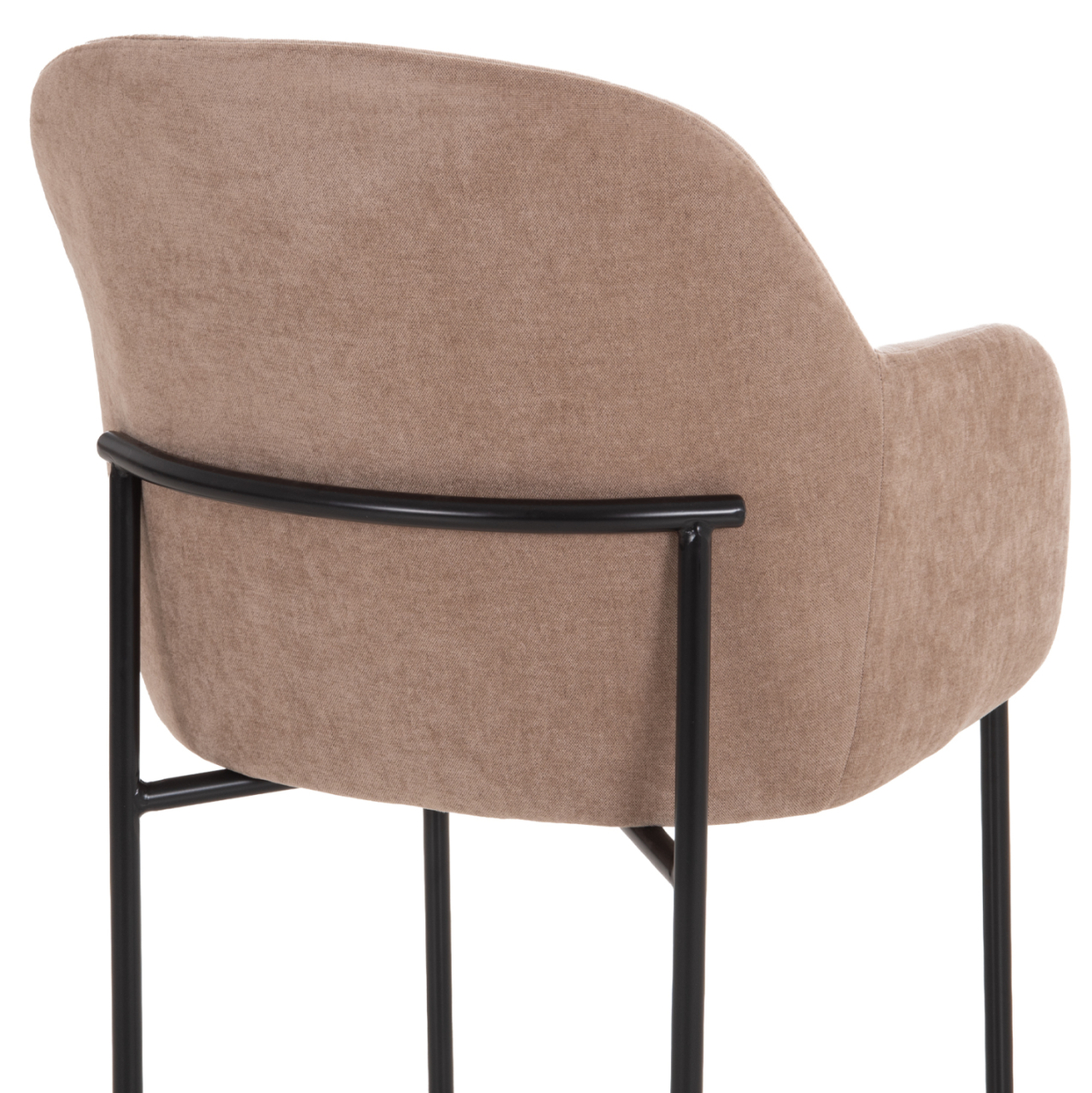 DINING CHAIR MANIDO HM18429.03 TAUPE FABRIC--BLACK METAL LEGS 54x61x87Hcm. [10]