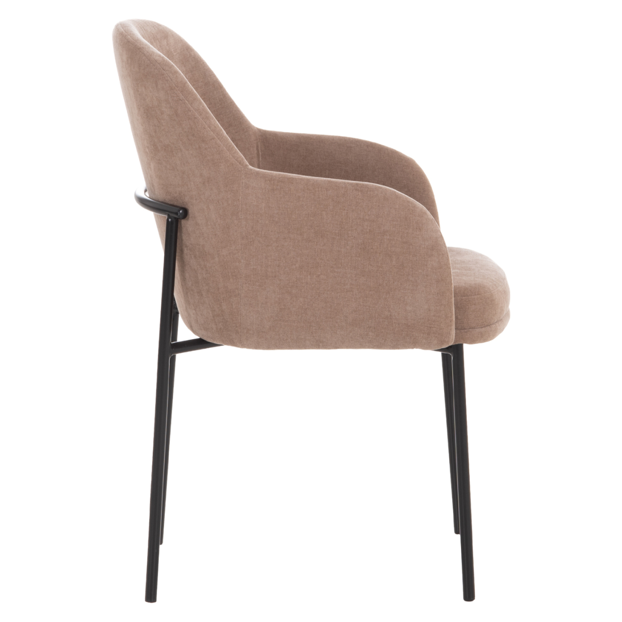 DINING CHAIR MANIDO HM18429.03 TAUPE FABRIC--BLACK METAL LEGS 54x61x87Hcm. [4]