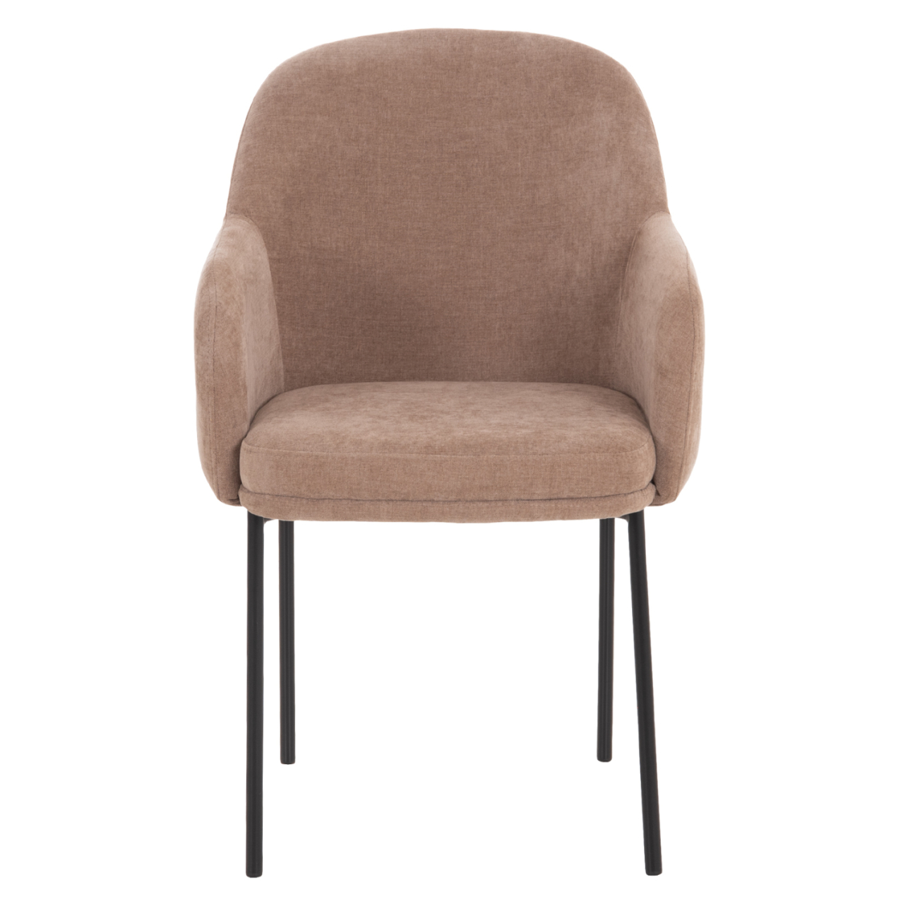 DINING CHAIR MANIDO HM18429.03 TAUPE FABRIC--BLACK METAL LEGS 54x61x87Hcm. [3]