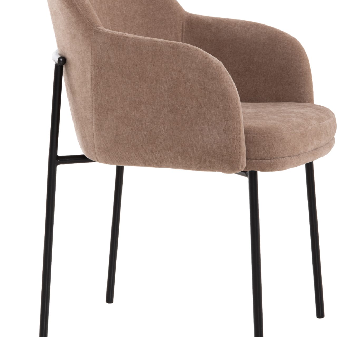 DINING CHAIR MANIDO HM18429.03 TAUPE FABRIC--BLACK METAL LEGS 54x61x87Hcm. [9]