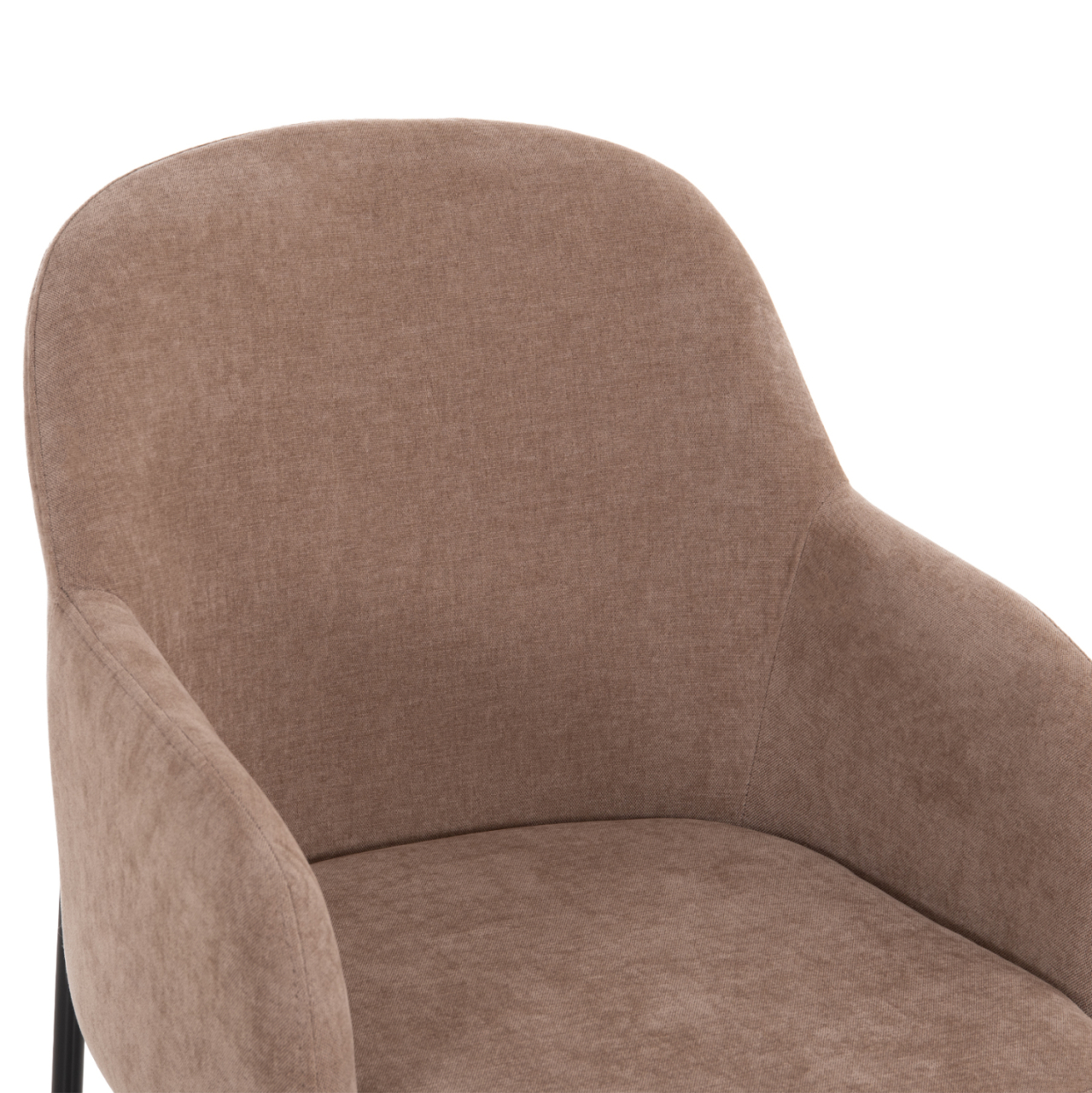 DINING CHAIR MANIDO HM18429.03 TAUPE FABRIC--BLACK METAL LEGS 54x61x87Hcm. [7]