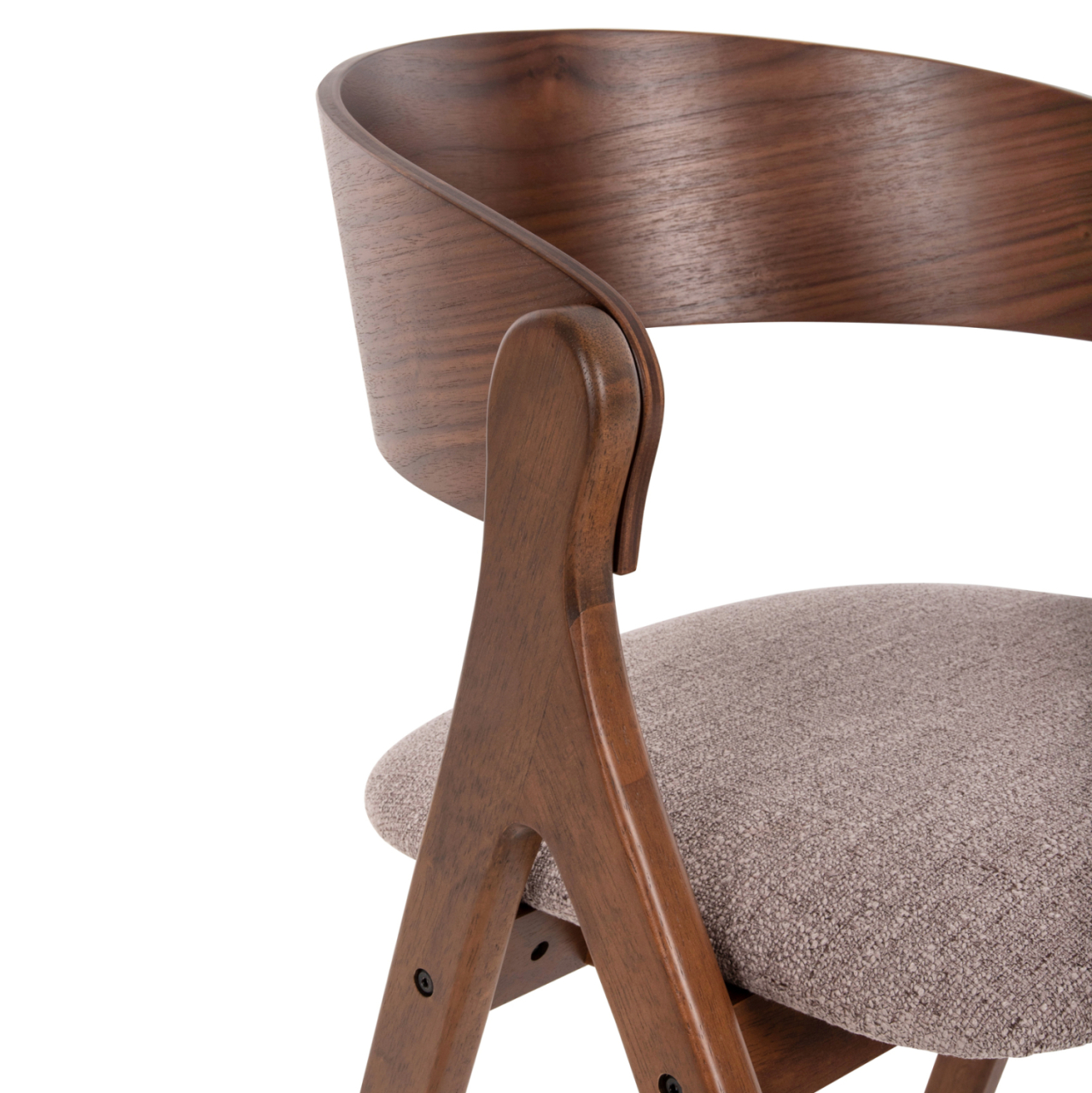 DINING CHAIR NEKKER HM9739.01 RUBBERWOOD IN WALNUT COLOR-BEIGE FABRIC SEAT 56x55x78Hcm. [7]