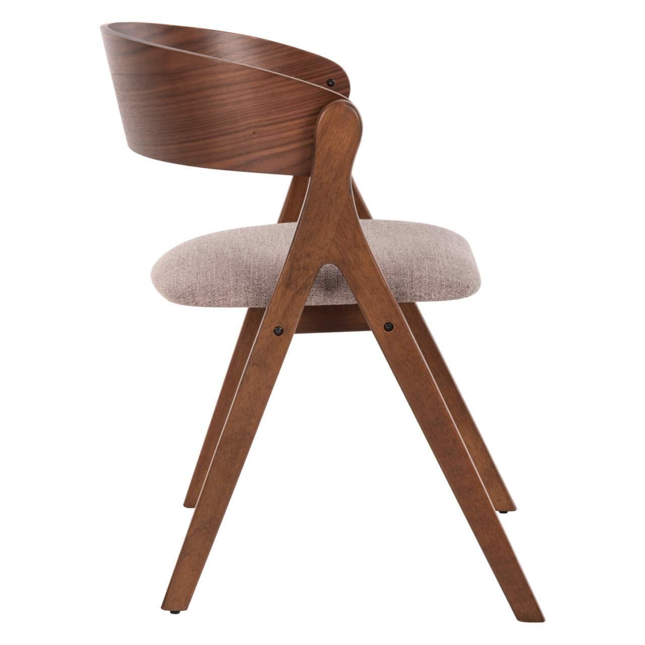 DINING CHAIR NEKKER HM9739.01 RUBBERWOOD IN WALNUT COLOR-BEIGE FABRIC SEAT 56x55x78Hcm. [4]