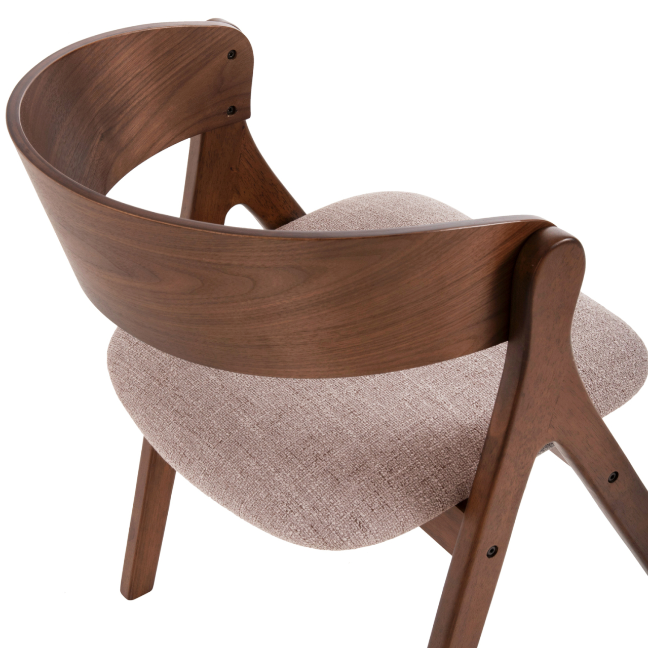 DINING CHAIR NEKKER HM9739.01 RUBBERWOOD IN WALNUT COLOR-BEIGE FABRIC SEAT 56x55x78Hcm. [9]