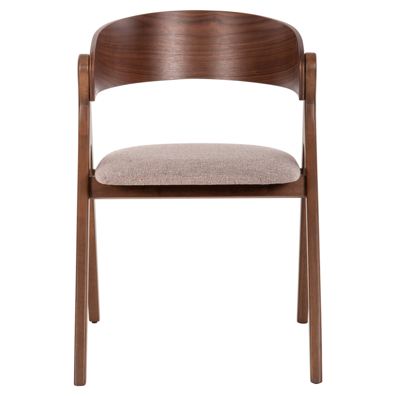 DINING CHAIR NEKKER HM9739.01 RUBBERWOOD IN WALNUT COLOR-BEIGE FABRIC SEAT 56x55x78Hcm. [3]